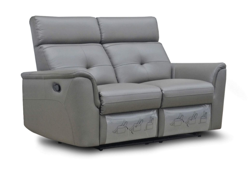 Picture of Top grain Genuine Leather Manual Recliner Loveseat