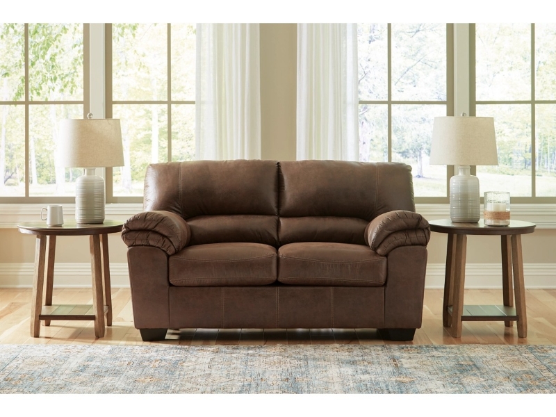 Picture of BONDED LEATHER STATIONARY LOVESEAT