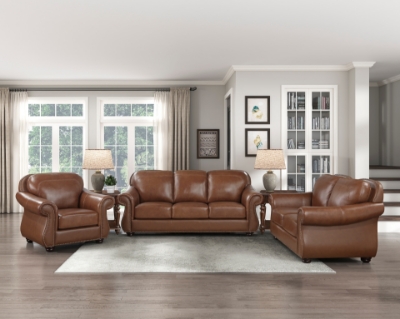 Picture of Genuine Leather Sofa, Loveseat and Chair