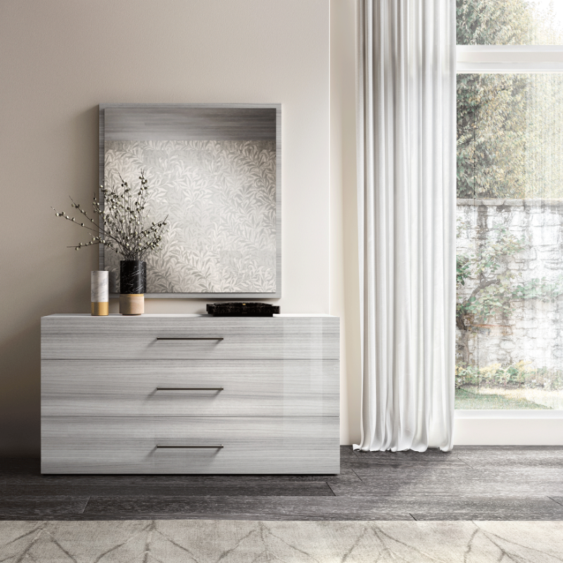 Picture of Silver Grey Dresser and Mirror