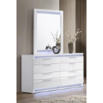 Picture of Modern Gloss White Dresser and Mirror