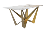 Picture of 55"/62"/71" Wide Dining Table with Rectangular Sintered Stone/Glass Tabletop and Steel Legs