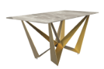 Picture of 55"/62"/71" Wide Dining Table with Rectangular Sintered Stone/Glass Tabletop and Steel Legs