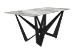 Picture of 55"/62"/71" Wide Dining Table with Rectangular Sintered Stone/Glass Tabletop and Steel Legs