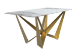 Picture of 55"/62"/71" Wide Dining Table with Rectangular Sintered Stone/Glass Tabletop and Steel Legs