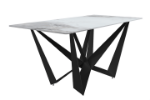 Picture of 55"/62"/71" Wide Dining Table with Rectangular Sintered Stone/Glass Tabletop and Steel Legs