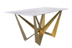 Picture of 55"/62"/71" Wide Dining Table with Rectangular Sintered Stone/Glass Tabletop and Steel Legs