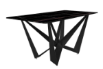 Picture of 55"/62"/71" Wide Dining Table with Rectangular Sintered Stone/Glass Tabletop and Steel Legs