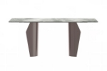 Picture of 55"/62"/71" Wide Dining Table with Rectangular Glass or Sintered Stone Tabletop and Steel Legs