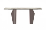 Picture of 55"/62"/71" Wide Dining Table with Rectangular Glass or Sintered Stone Tabletop and Steel Legs