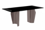 Picture of 55"/62"/71" Wide Dining Table with Rectangular Glass or Sintered Stone Tabletop and Steel Legs