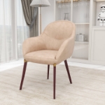 Picture of Dining Chair Upholstered in Leather Velvet and Powder Coated Legs