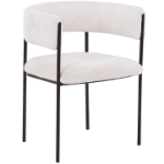 Picture of Dining Chair in Leather or Velvet with Open Back Design and Powder-Coated Iron Frame