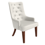 Picture of Dining Chair in Leather/Velvet with Diamond-Tufted Design and Rubberwood Legs