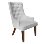 Picture of Dining Chair in Leather/Velvet with Diamond-Tufted Design and Rubberwood Legs