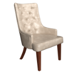 Picture of Dining Chair in Leather/Velvet with Diamond-Tufted Design and Rubberwood Legs