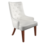 Picture of Dining Chair in Leather/Velvet with Diamond-Tufted Design and Rubberwood Legs