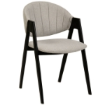 Picture of Dining Chair in Leather/Polyester with Curved and Open-Back Design