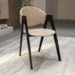 Picture of Dining Chair in Leather/Polyester with Curved and Open-Back Design