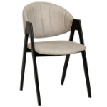 Picture of Dining Chair in Leather/Polyester with Curved and Open-Back Design