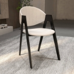 Picture of Dining Chair in Leather/Polyester with Curved and Open-Back Design