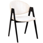 Picture of Dining Chair in Leather/Polyester with Curved and Open-Back Design