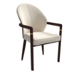 Picture of Dining Chair in Velvet or Leather Upholstery with Rubberwood Frame with Gold Accents