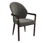 Picture of Dining Chair in Velvet or Leather Upholstery with Rubberwood Frame with Gold Accents