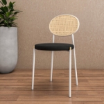 Picture of Dining Chair with Rattan Back and Stainless Steel Legs