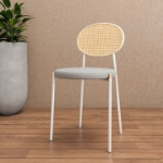 Picture of Dining Chair with Rattan Back and Stainless Steel Legs