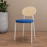 Picture of Dining Chair with Rattan Back and Stainless Steel Legs