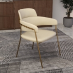 Picture of Dining Chair with Curved Open-Back Design and Gold Stainless Steel Legs