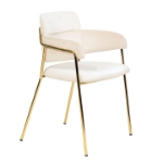 Picture of Dining Chair with Curved Open-Back Design and Gold Stainless Steel Legs