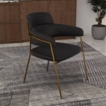 Picture of Dining Chair with Curved Open-Back Design and Gold Stainless Steel Legs