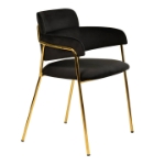 Picture of Dining Chair with Curved Open-Back Design and Gold Stainless Steel Legs