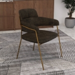 Picture of Dining Chair with Curved Open-Back Design and Gold Stainless Steel Legs