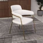 Picture of Dining Chair with Curved Open-Back Design and Gold Stainless Steel Legs