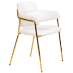 Picture of Dining Chair with Curved Open-Back Design and Gold Stainless Steel Legs