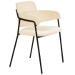 Picture of Dining Chair with Curved Open-Back and Arms and Black Stainless Steel Legs