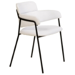 Picture of Dining Chair with Curved Open-Back and Arms and Black Stainless Steel Legs