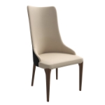 Picture of Dining Chair with a Leather/Velvet Seat and a Two-Tone Color Design Backrest in Ash Wood