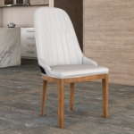 Picture of Dining Chair Upholstered in Leather with Diamond Stitching Back Design