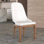 Picture of Dining Chair Upholstered in Leather with Diamond Stitching Back Design