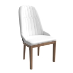 Picture of Dining Chair Upholstered in Leather with Diamond Stitching Back Design