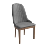 Picture of Dining Chair Upholstered in Leather with Diamond Stitching Back Design