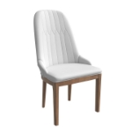 Picture of Dining Chair Upholstered in Leather with Diamond Stitching Back Design