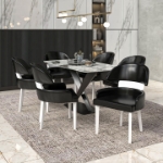 Picture of Dining Chairs with Curved Open Back in Rubberwood