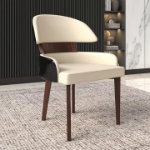 Picture of Dining Chairs with Curved Open Back in Rubberwood