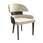 Picture of Dining Chairs with Curved Open Back in Rubberwood