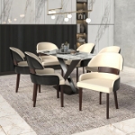 Picture of Dining Chairs with Curved Open Back in Rubberwood